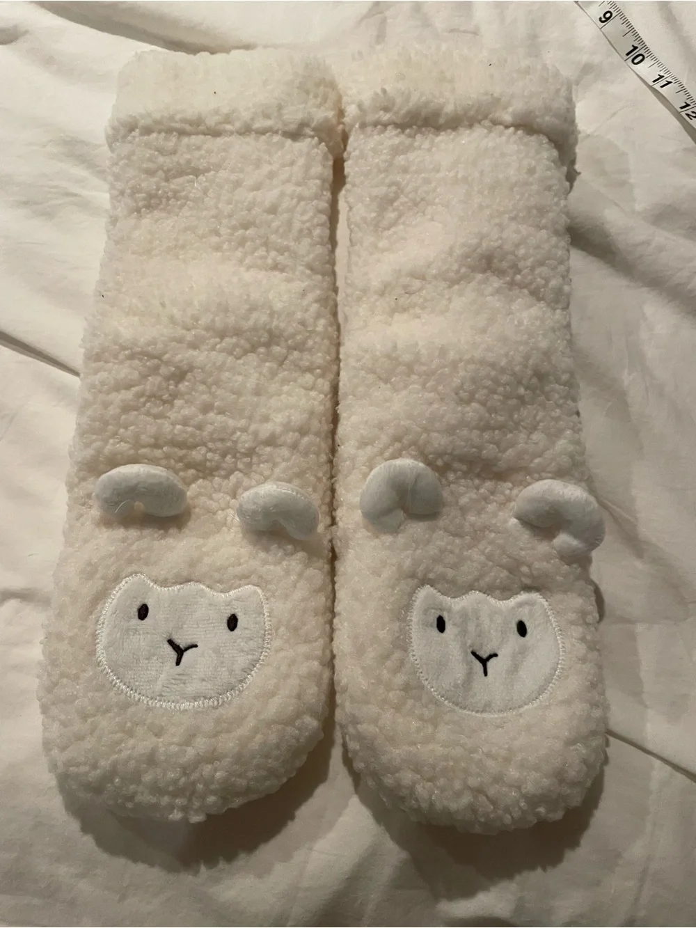 Plush Lamb fuzzy socks- Cream